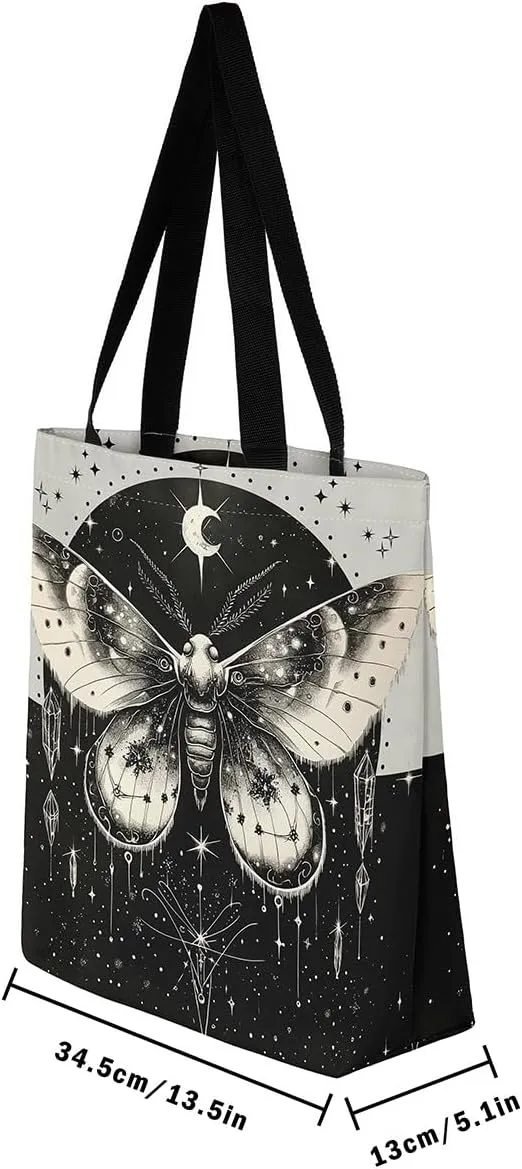 Cartoon Canvas Tote Bag Aesthetic for Women,Cute Animals Reusable Grocery Handbag