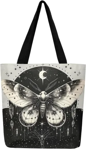 Cartoon Canvas Tote Bag Aesthetic for Women,Cute Animals Reusable Grocery Handbag