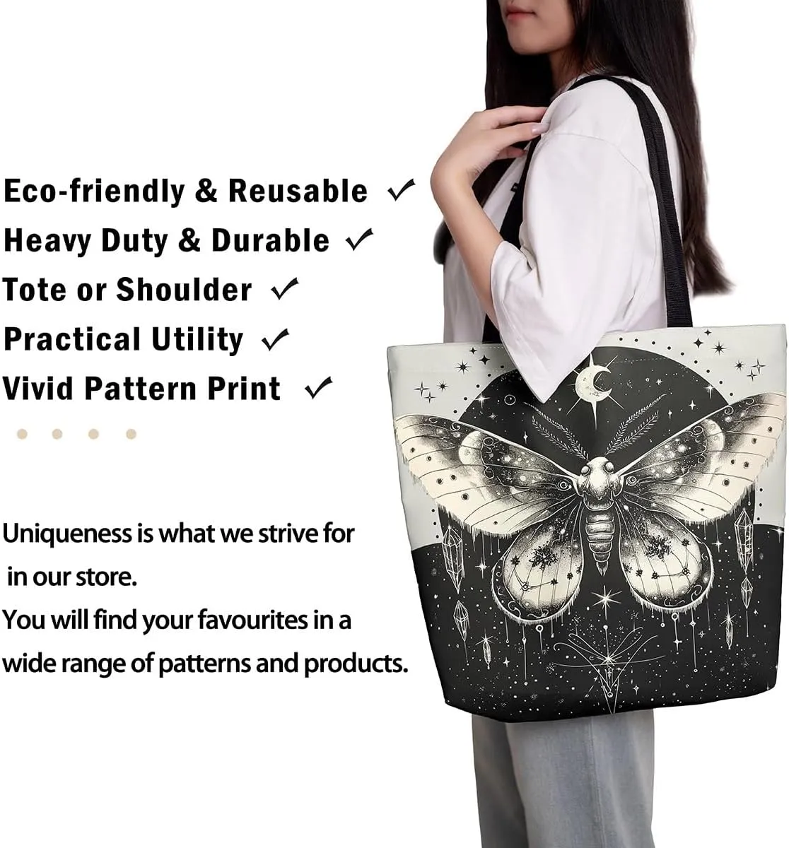 Cartoon Canvas Tote Bag Aesthetic for Women,Cute Animals Reusable Grocery Handbag