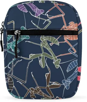 Cartoon Mantis in-sect Casual Crossbody Bags for Women Men Mini Sling Purse Shoulder Messenger Bag