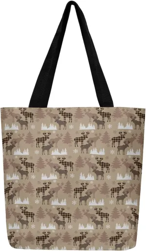 Castle Fairy Christmas Canvas Tote Bag Aesthetic for Teens,Shopping Bag Reusable Grocery Handbag
