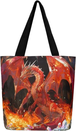 Castle Fairy Dragon Canvas Tote Bag for Adults,