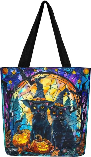 Castle Fairy Gothic Canvas Tote Bag Aesthetic for Women Girls,Sun Moon Halloween Reusable Grocery Handbag
