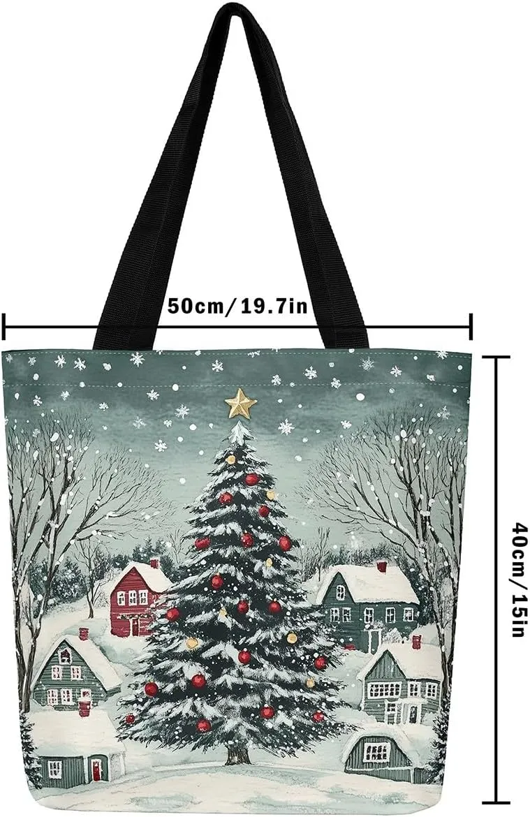 Castle Fairy Red Blue House Canvas Tote Bag Aesthetic for Women Girls