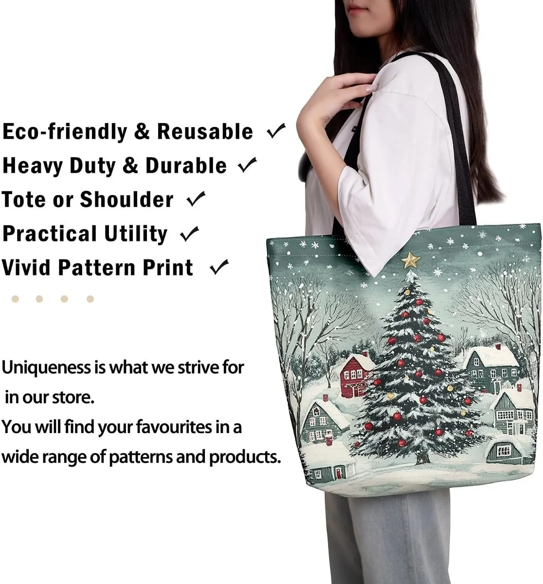 Castle Fairy Red Blue House Canvas Tote Bag Aesthetic for Women Girls