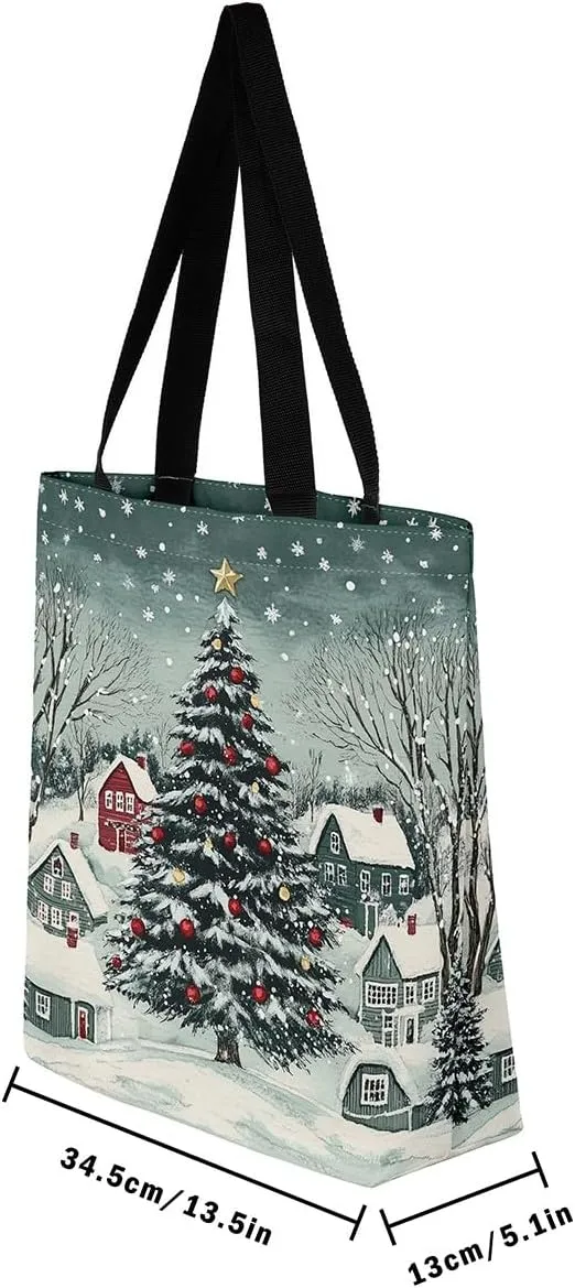 Castle Fairy Red Blue House Canvas Tote Bag Aesthetic for Women Girls