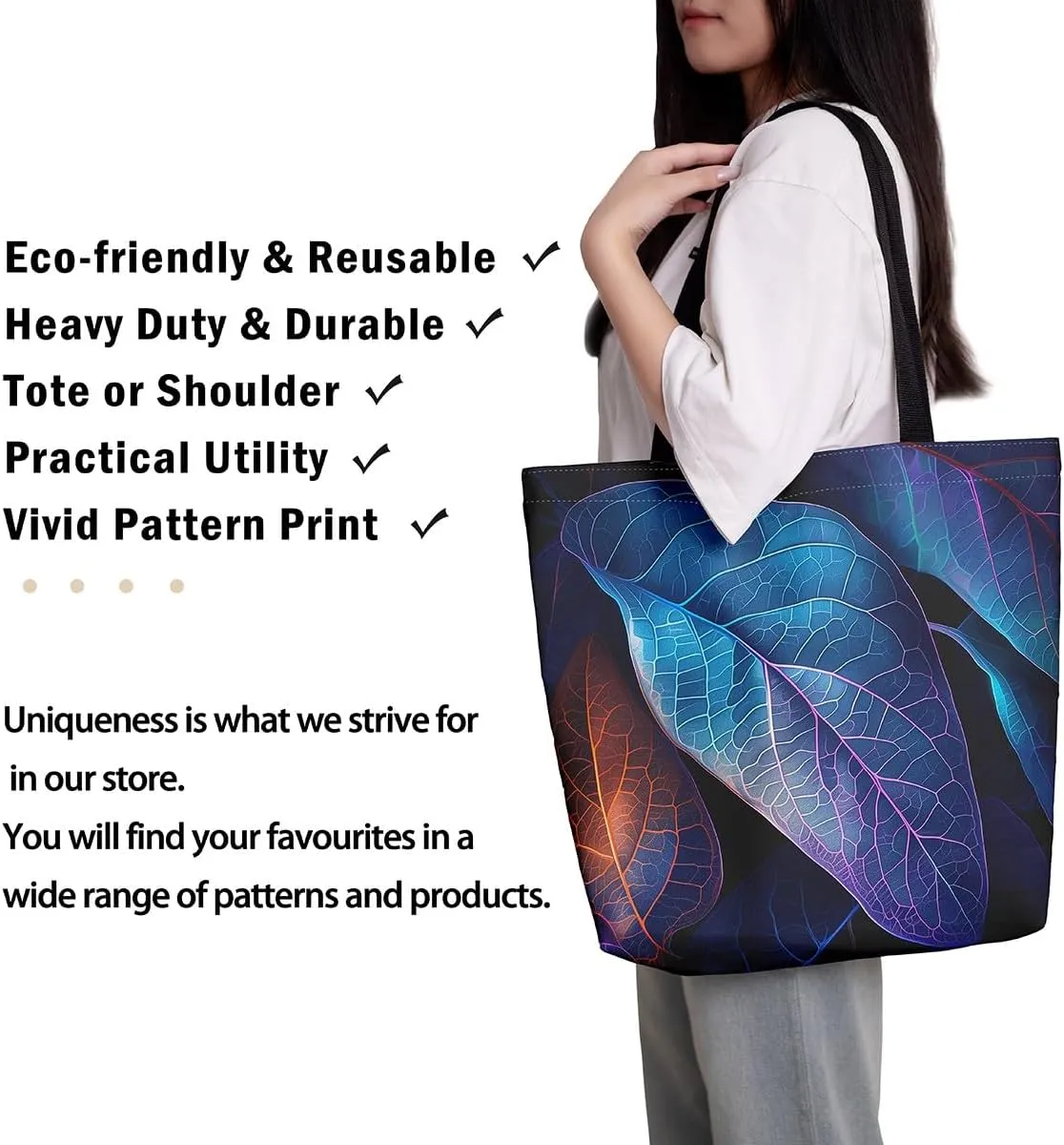 Castle Fairy Women's Canvas Tote Bag for Beach Travel Shopping