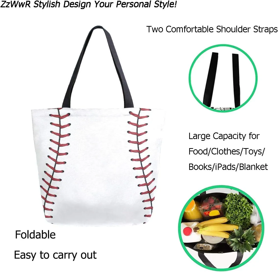 Chic Fashion Pattern Printed Extra Large Shoulder Tote Bag for Beach Travel Weekender Gym Grocery Shopping
