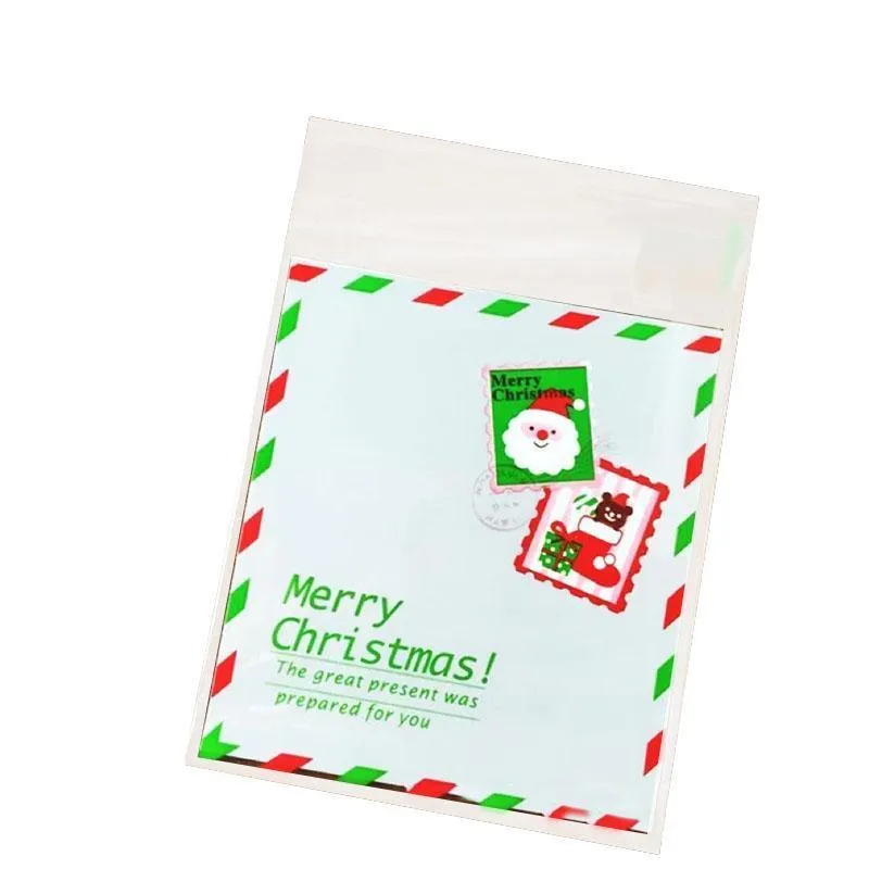 Christmas Cellophane Bags 100PCS 11Styles Plastic Clear