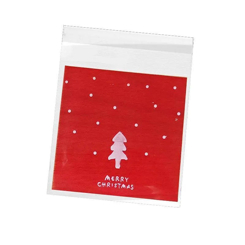 Christmas Cellophane Bags 100PCS 11Styles Plastic Clear
