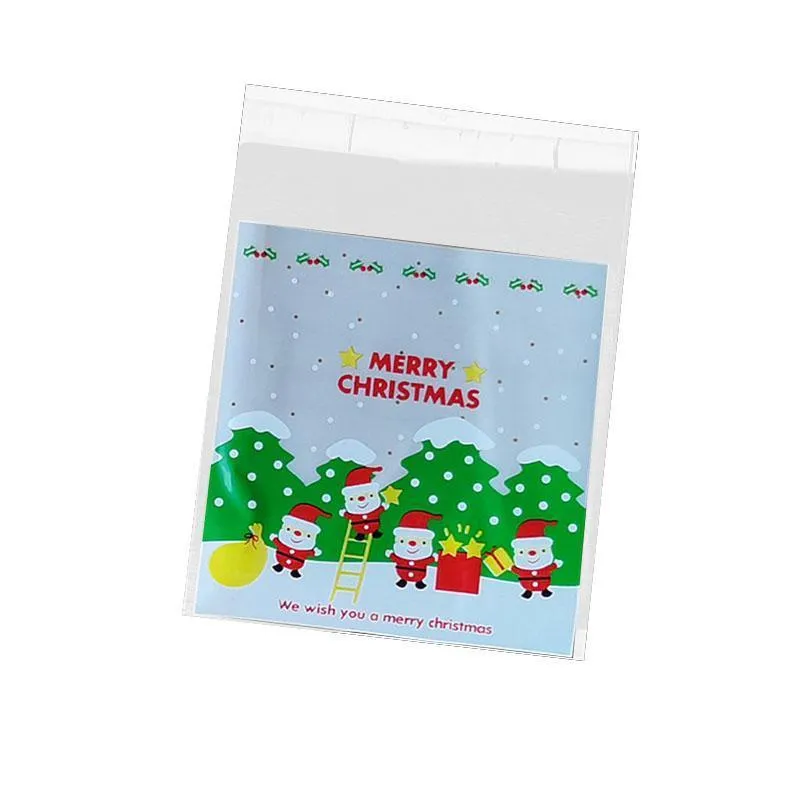 Christmas Cellophane Bags 100PCS 11Styles Plastic Clear