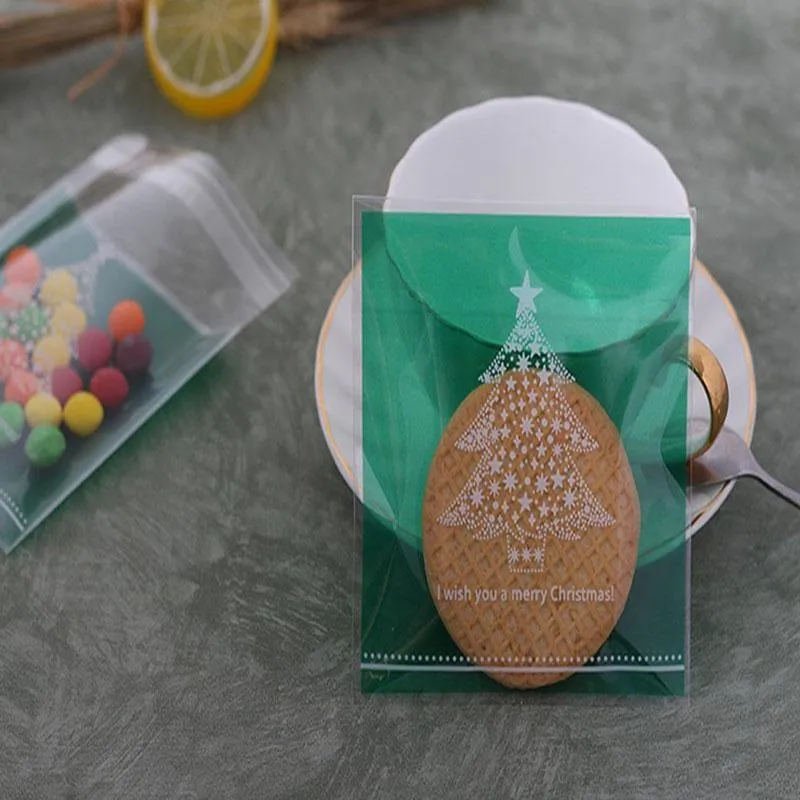 Christmas Cellophane Bags 100PCS 11Styles Plastic Clear