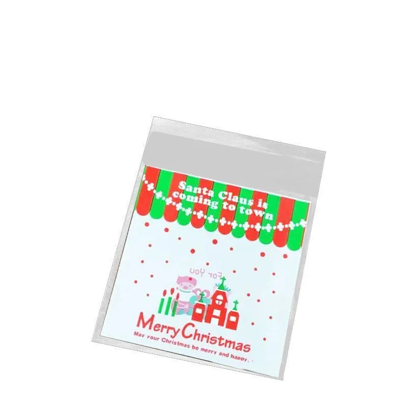 Christmas Cellophane Bags 100PCS 11Styles Plastic Clear