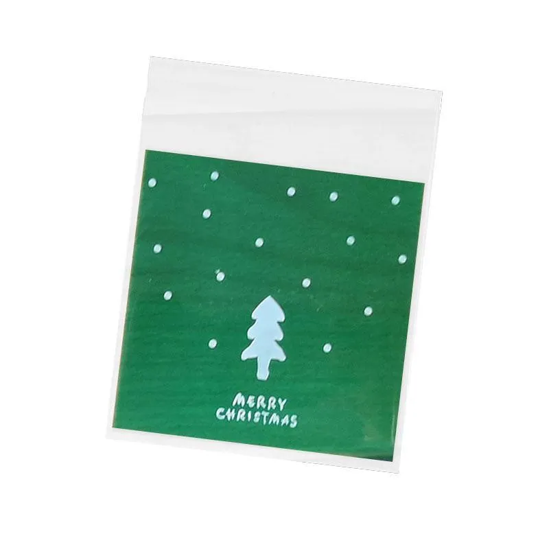 Christmas Cellophane Bags 100PCS 11Styles Plastic Clear
