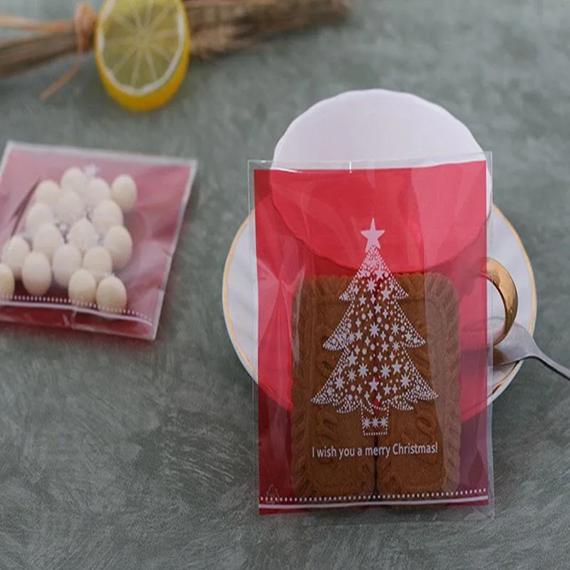Christmas Cellophane Bags 100PCS 11Styles Plastic Clear