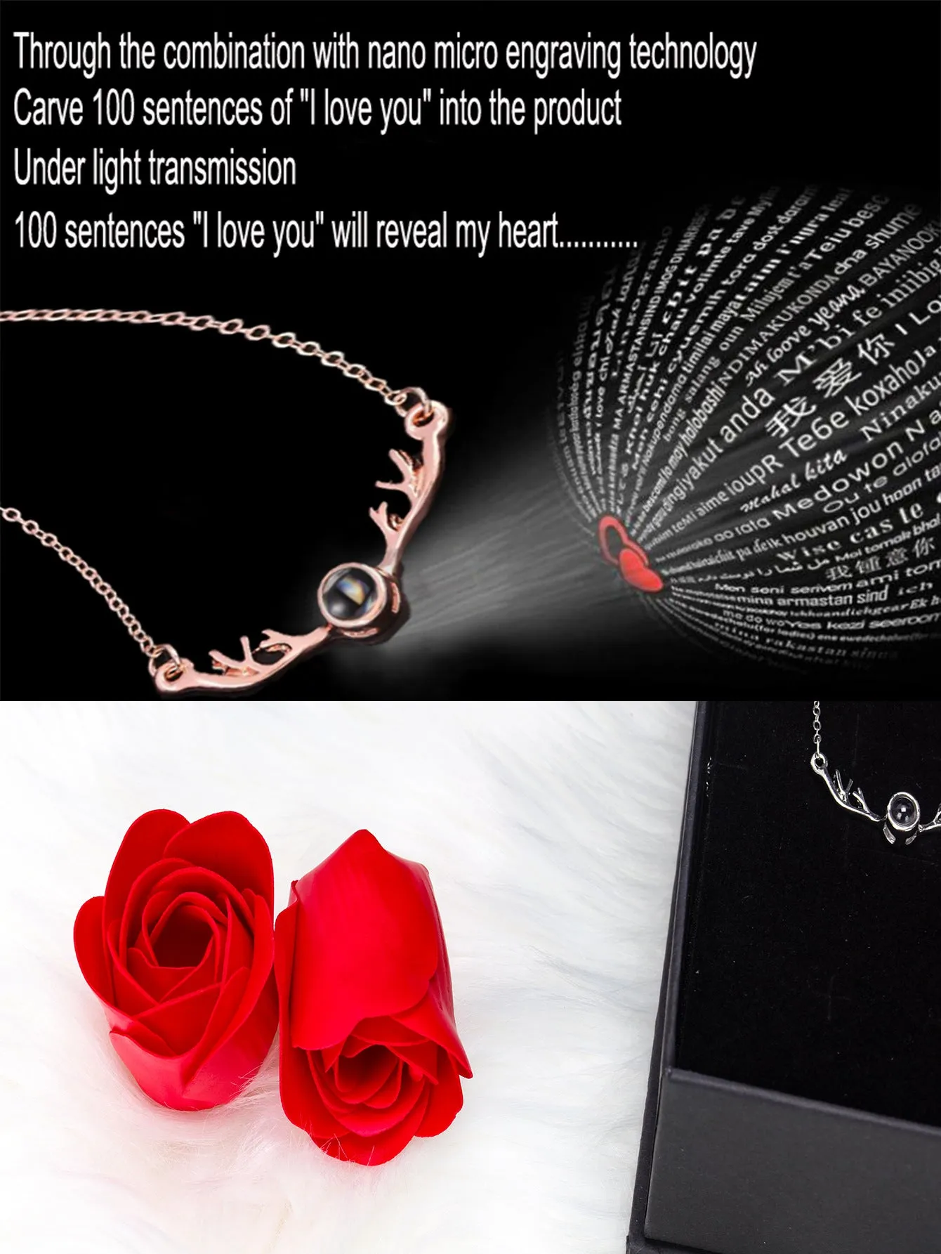 Christmas Valentine's Day 12 roses gift box (with necklace)AE4069