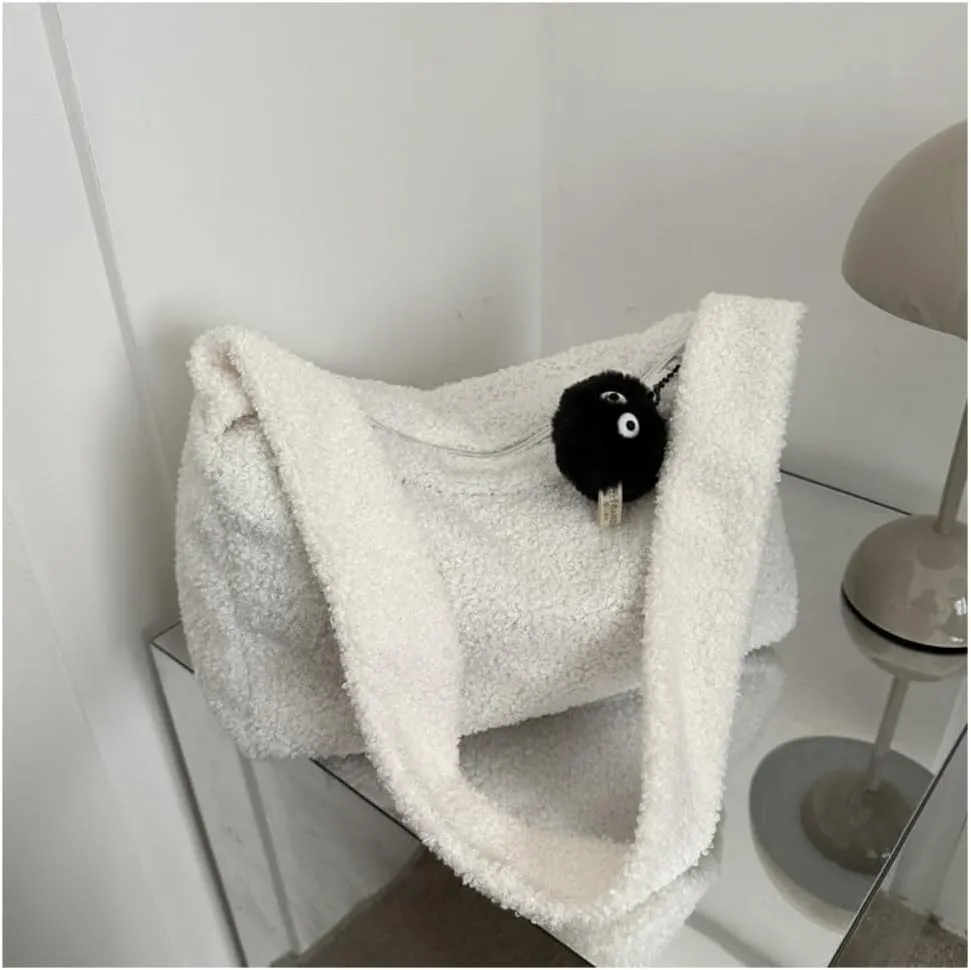 Chroma Plush Clutch Bag Wool Roll Handbag Small Square Bag Totes Cute Women Shoulder Bag