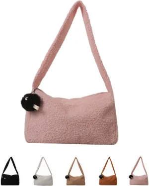 Chroma Plush Clutch Bag Wool Roll Handbag Small Square Bag Totes Cute Women Shoulder Bag