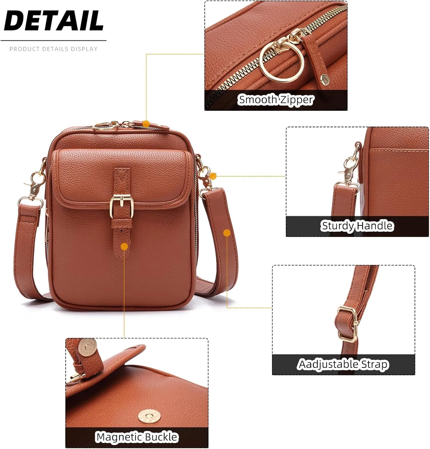 ChuLian Vintage Crossbody Bag For Women Men Small Messenger Bag Crossbody Handbags Large Shoulder Bags With 10 Card Slots