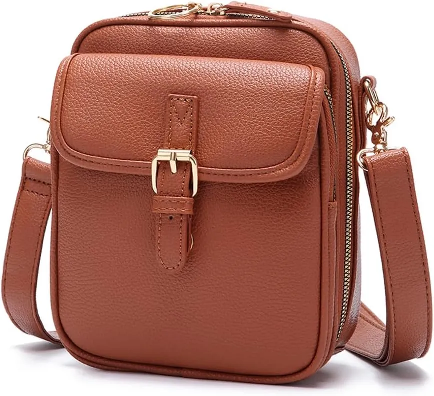 ChuLian Vintage Crossbody Bag For Women Men Small Messenger Bag Crossbody Handbags Large Shoulder Bags With 10 Card Slots