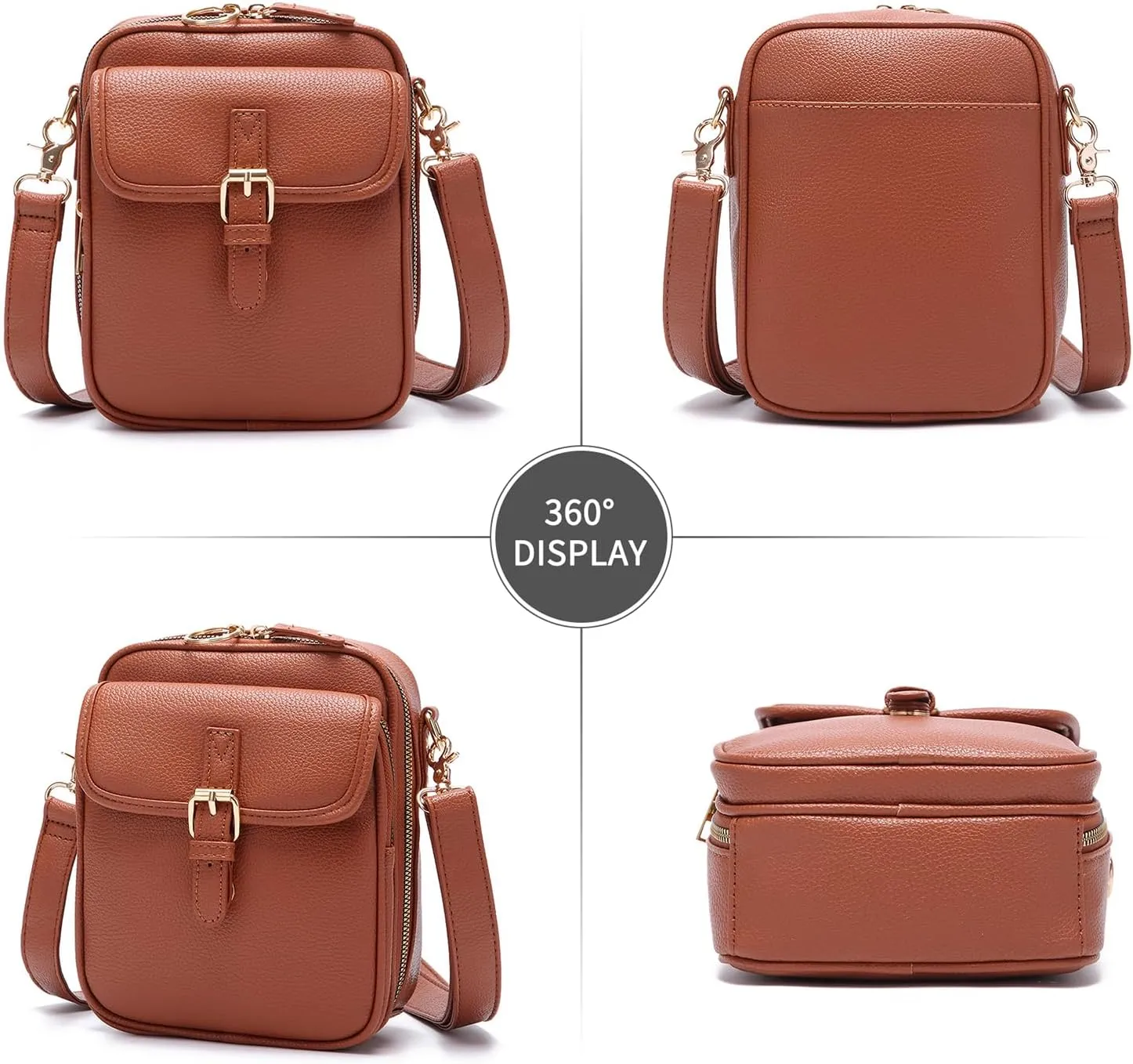ChuLian Vintage Crossbody Bag For Women Men Small Messenger Bag Crossbody Handbags Large Shoulder Bags With 10 Card Slots