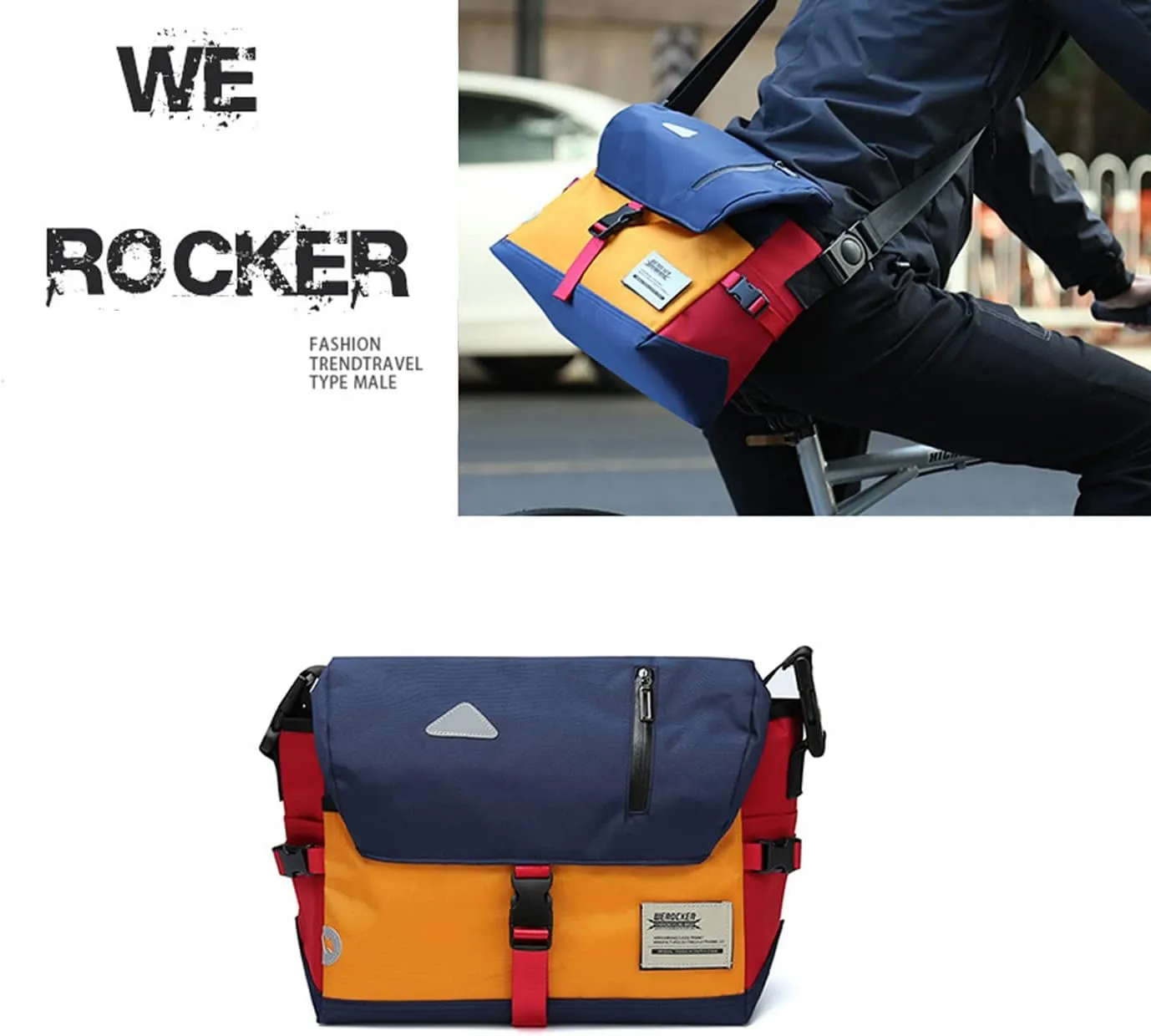Classic Messenger Bag-Durable,Water-Resistant Small Messenger Laptop Bag for Men Women Crossbody Bike Satchel Message
