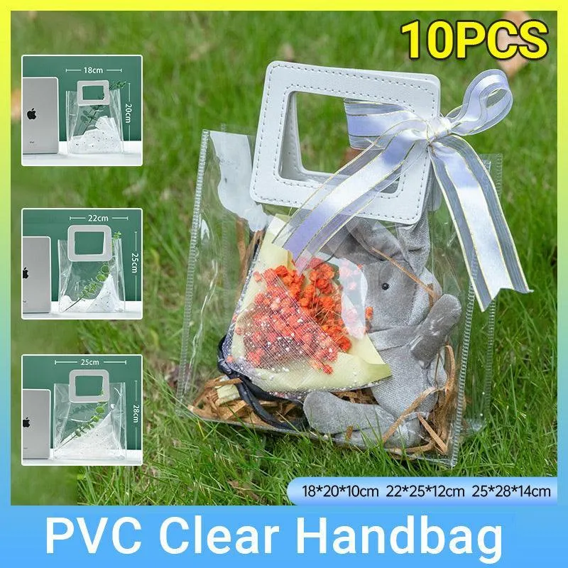 Clear PVC Handbags 10PCS S/M/L PVC