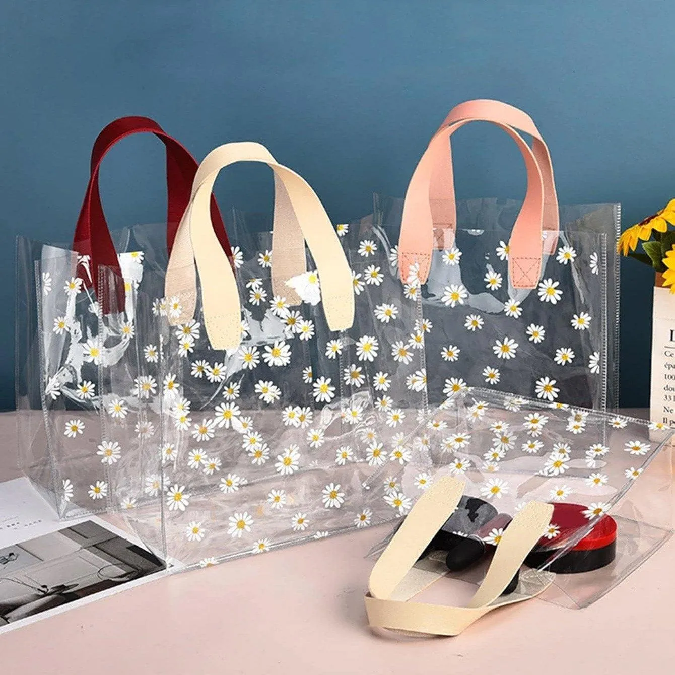 Clear PVC Tote Bags 10PCS