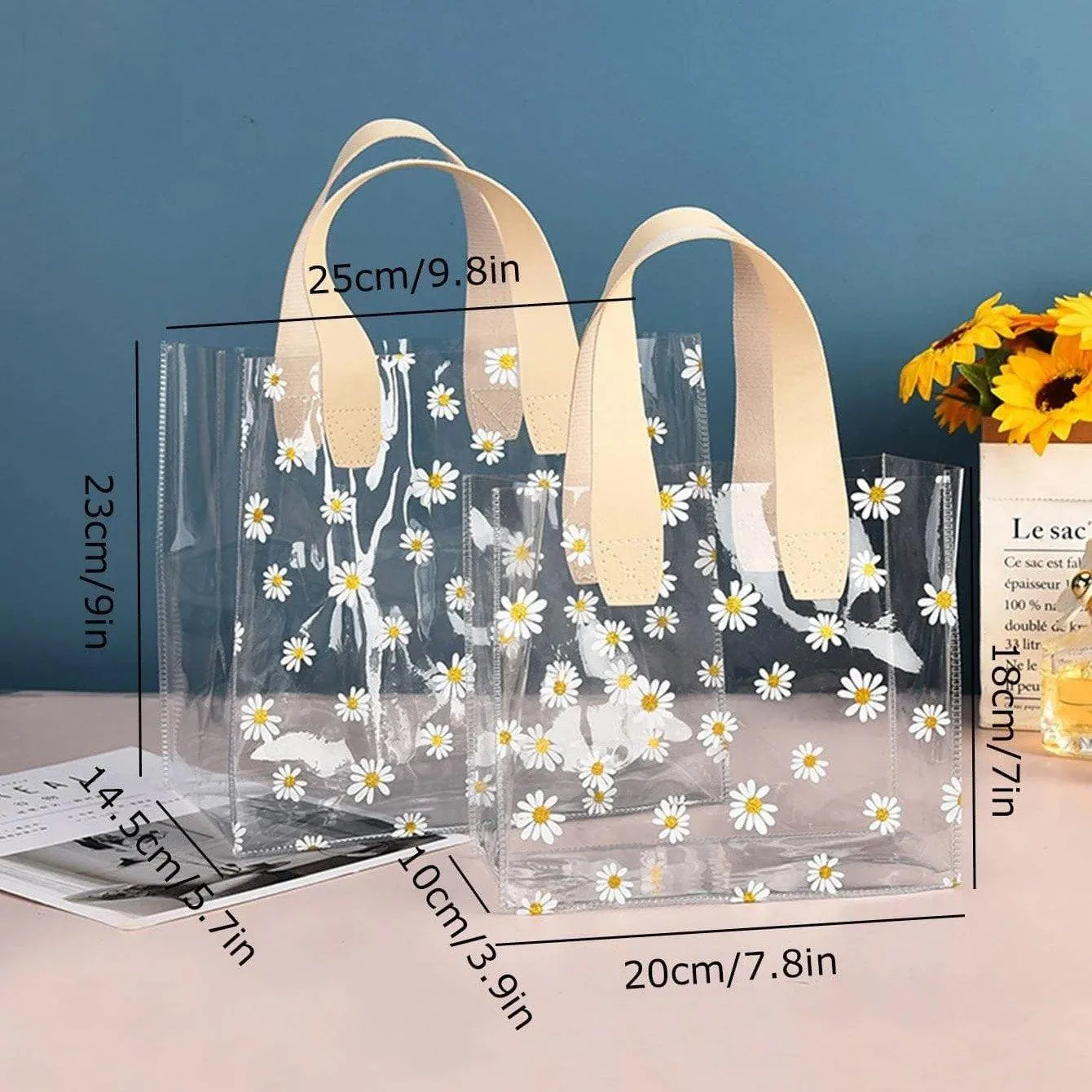 Clear PVC Tote Bags 10PCS