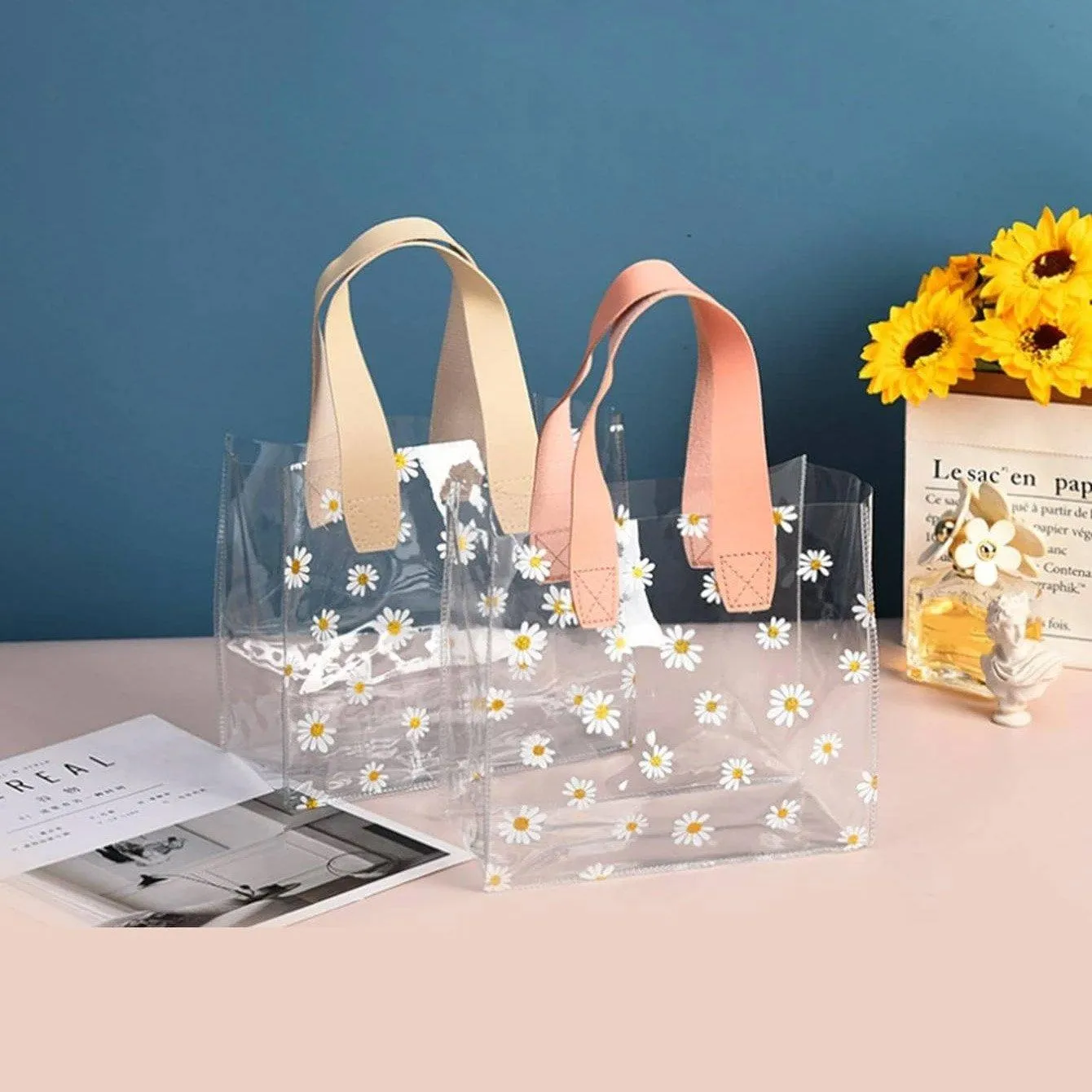 Clear PVC Tote Bags 10PCS