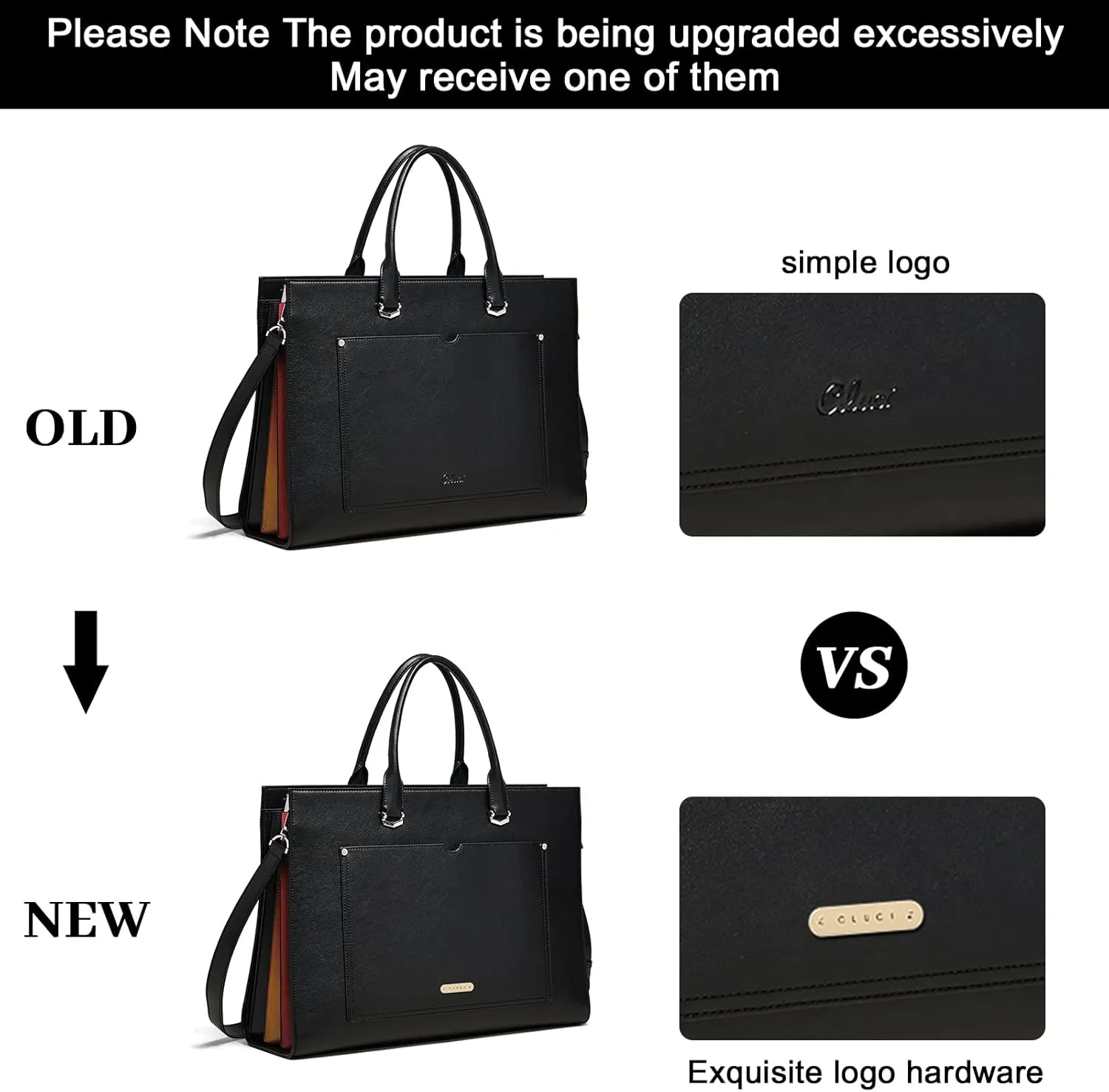 CLUCI Briefcase for Women Vegan Leather 15.6 Inch Laptop Bag Large Pocket Business Ladies Shoulder Bag