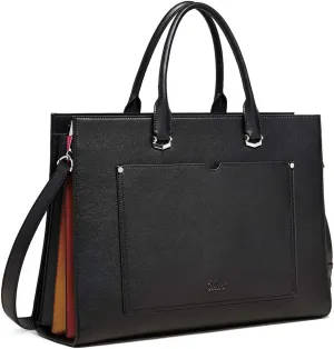 CLUCI Briefcase for Women Vegan Leather 15.6 Inch Laptop Bag Large Pocket Business Ladies Shoulder Bag