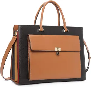 CLUCI Briefcase for Women Vegan Leather 15.6 Inch Laptop Bag Large Pocket Business Ladies Shoulder Bag