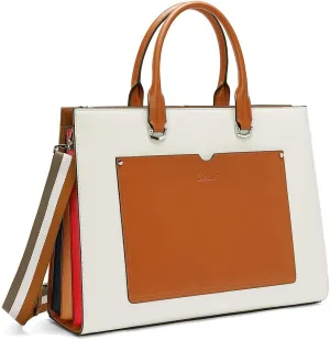 CLUCI Leather Briefcase for Women Laptop 15.6 Inch Professional Business Work Ladies Computer Handbag Shoulder Bag