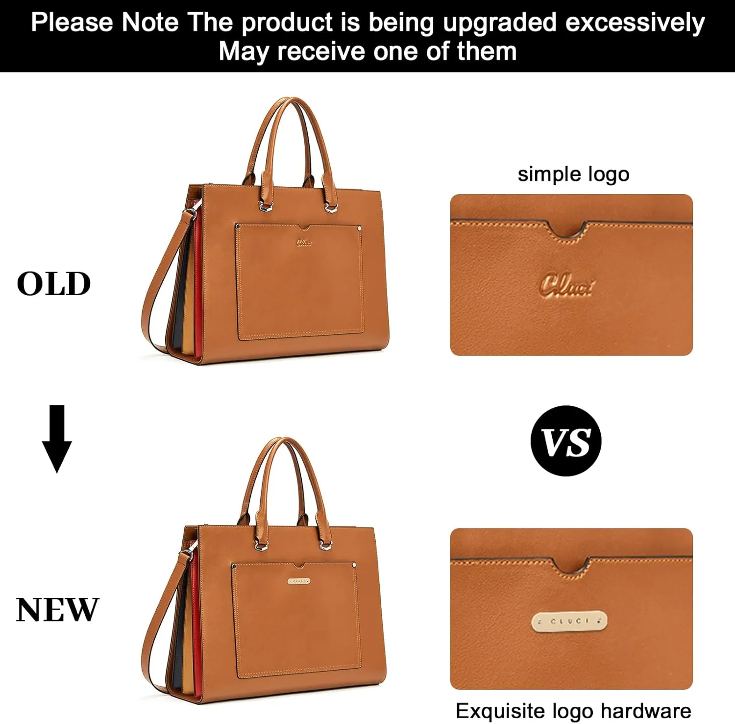 CLUCI Leather Briefcase for Women Laptop 15.6 Inch Professional Business Work Ladies Computer Handbag Shoulder Bag