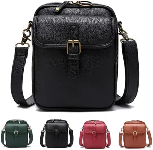 Collaboraten1 Crossbody Leather Bag, Forcipower Crossbody Bag, Collaboration Cross Body Bag, Tojoyride Crossbody Bags for Women, Urvashi Crossbody Leather Bag for Women, Vintage Anti Theft Purse(Black