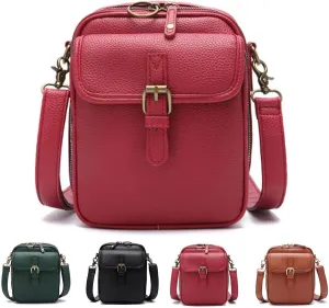 Collaboraten1 Crossbody Leather Bag, Forcipower Crossbody Bag, Collaboration Cross Body Bag, Tojoyride Crossbody Bags for Women, Urvashi Crossbody Leather Bag for Women, Vintage Anti Theft Purse(Red)