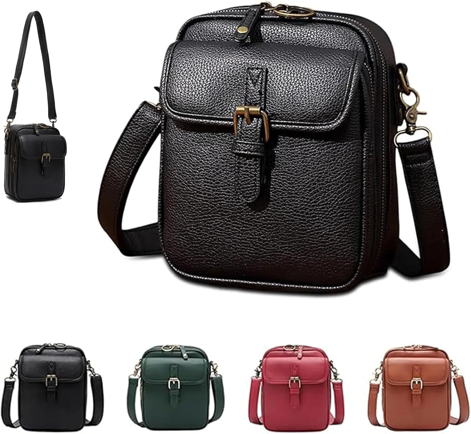 Comebybuy Purse Vintage Mini Messenger Bag, New Double Layer Large Capacity Mini Messenger For Women Men