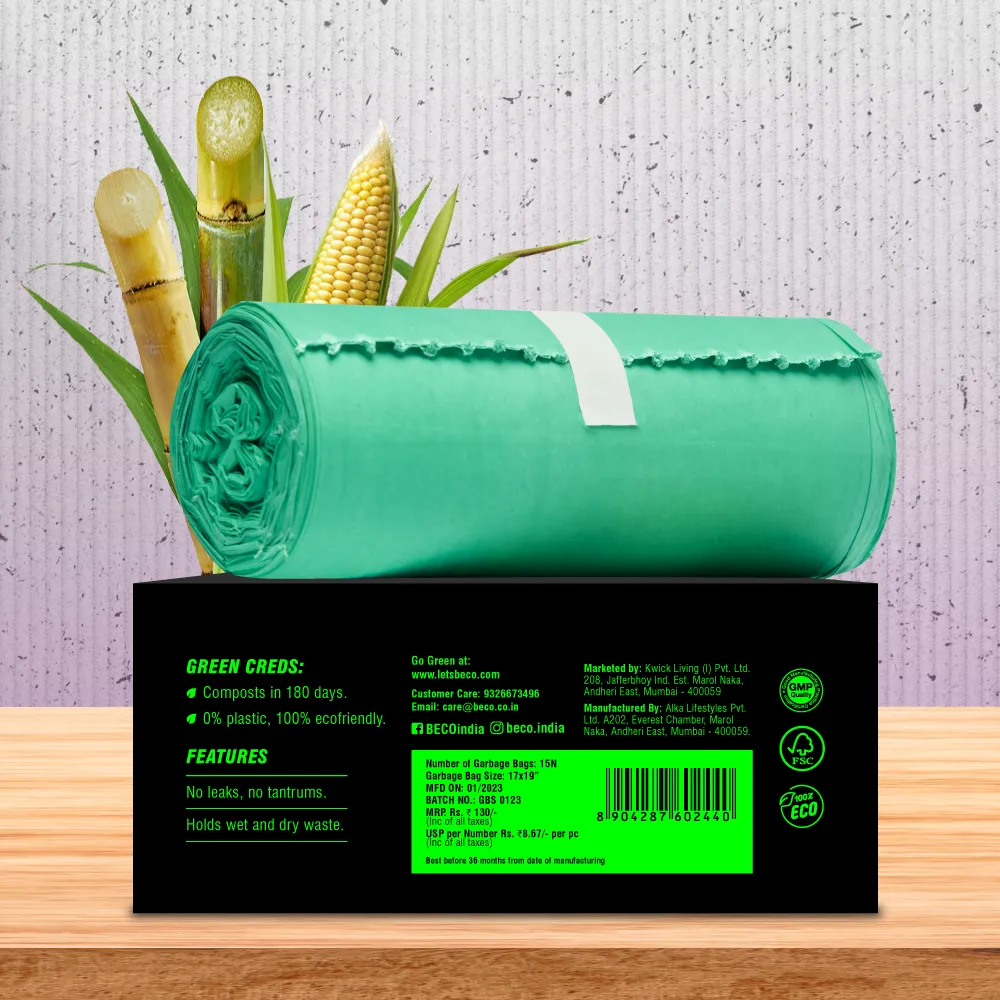 Compostable Garbage Bags - Small - 15 bags/roll_