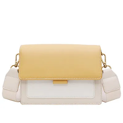 Contrast color Leather Crossbody Bags For Women 2020 Travel Handbag Fashion Simple Shoulder Messenger Bag Ladies Cross Body Bag