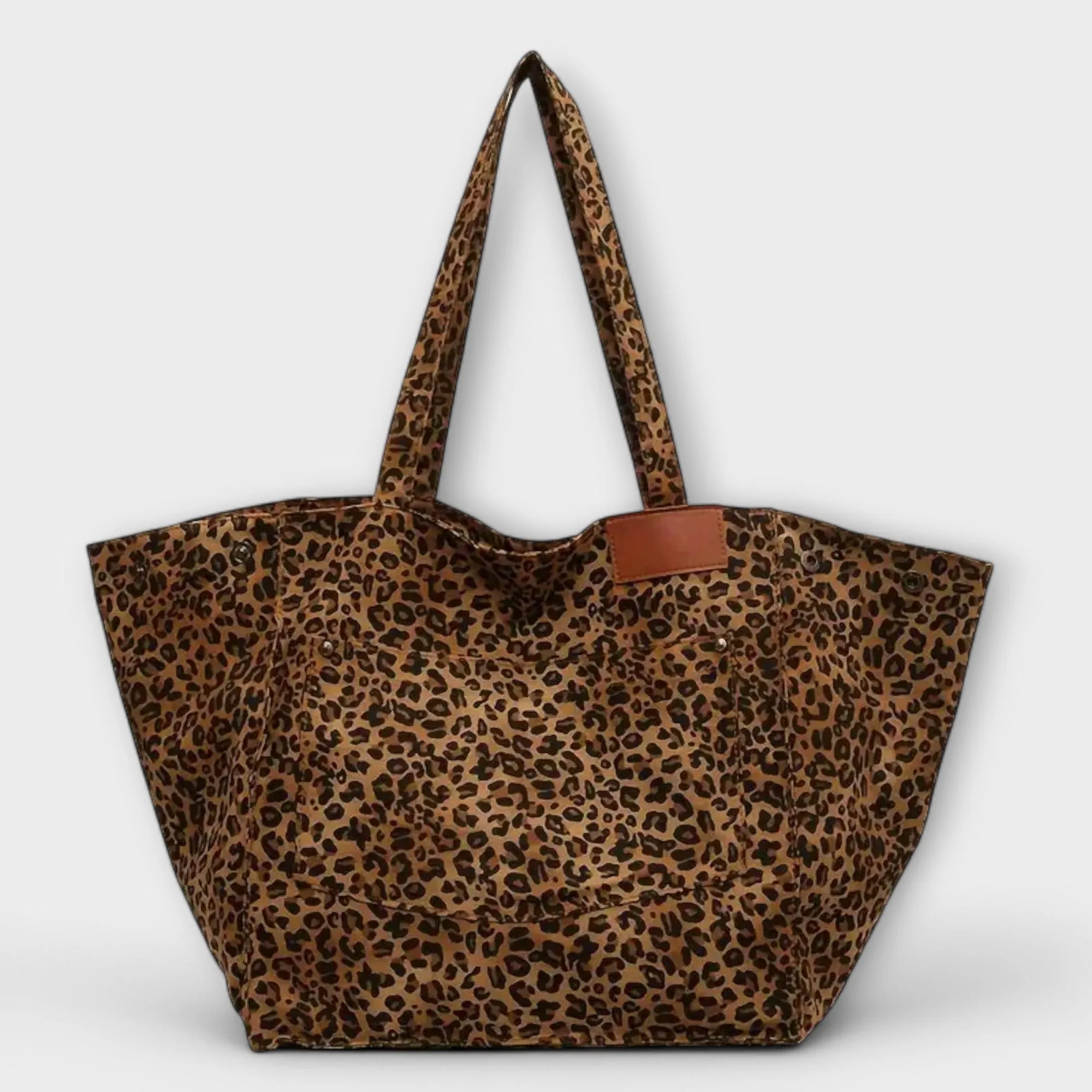 Corbinian - Elegant Leopard Print Canvas Shoulder Bag