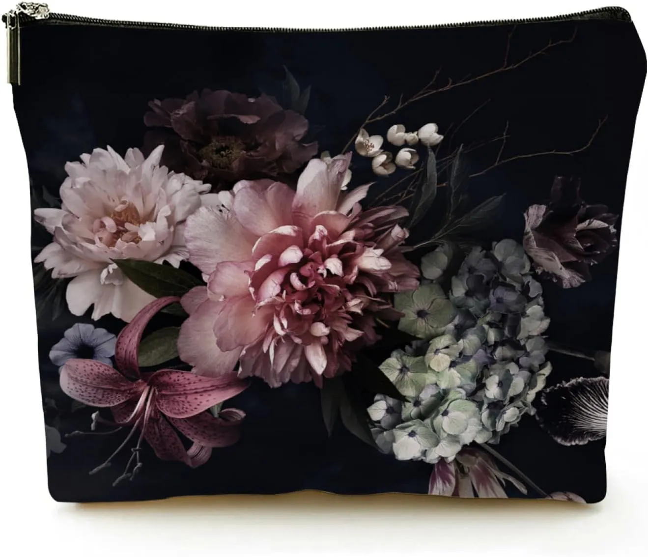 Cosmetic Bags for Women 9x7 Inch Flat Natural Linen Makeup Case with Zipper Pencil Case Portable Eco Bag for Environmentalist,Cute Panda