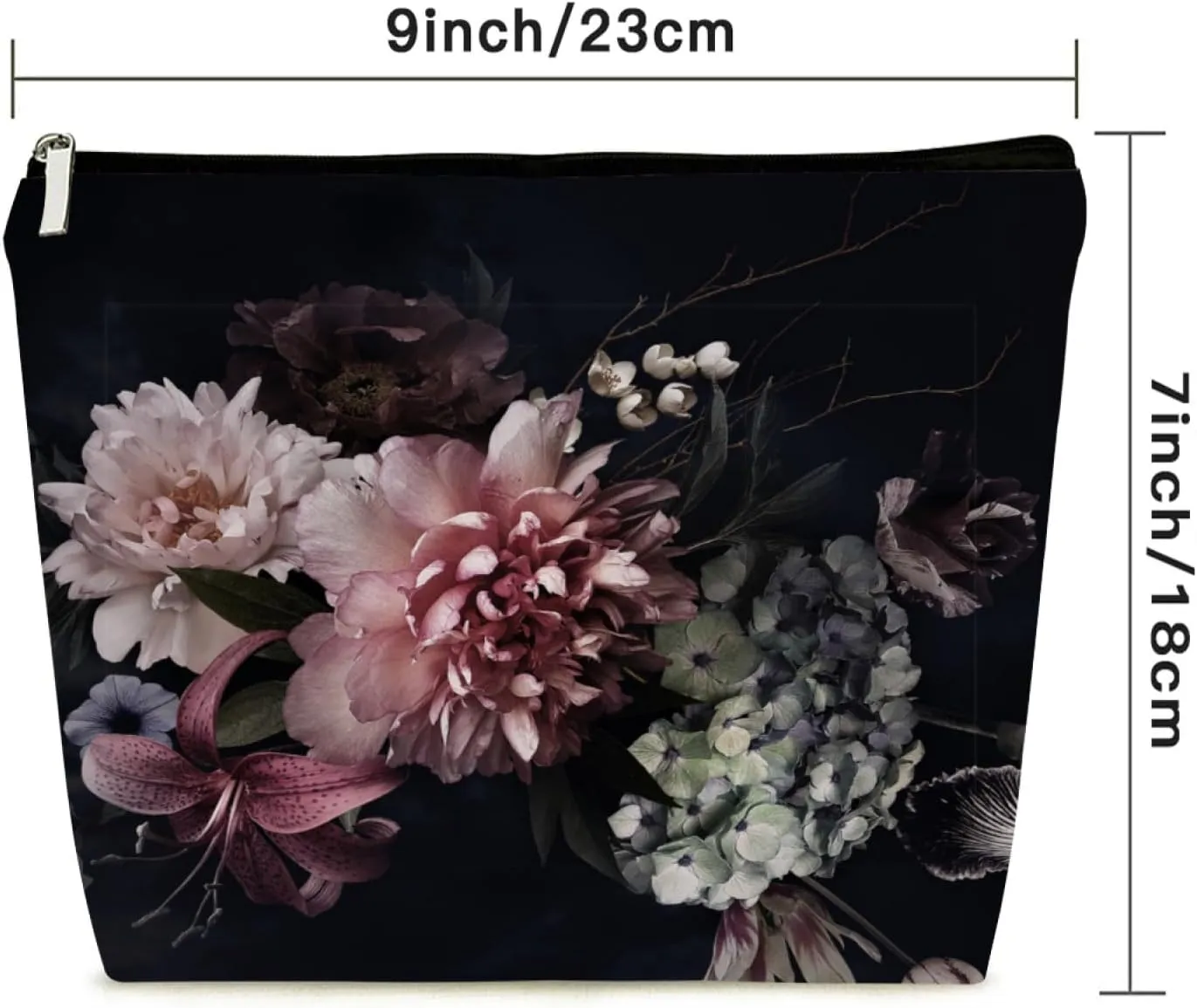 Cosmetic Bags for Women 9x7 Inch Flat Natural Linen Makeup Case with Zipper Pencil Case Portable Eco Bag for Environmentalist,Cute Panda