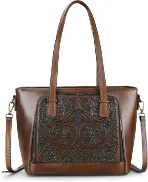 Crossbody Bag for Women Leather Shoulder Bag Top Handle Tote Purses Vintage Satchels Handbag Retro