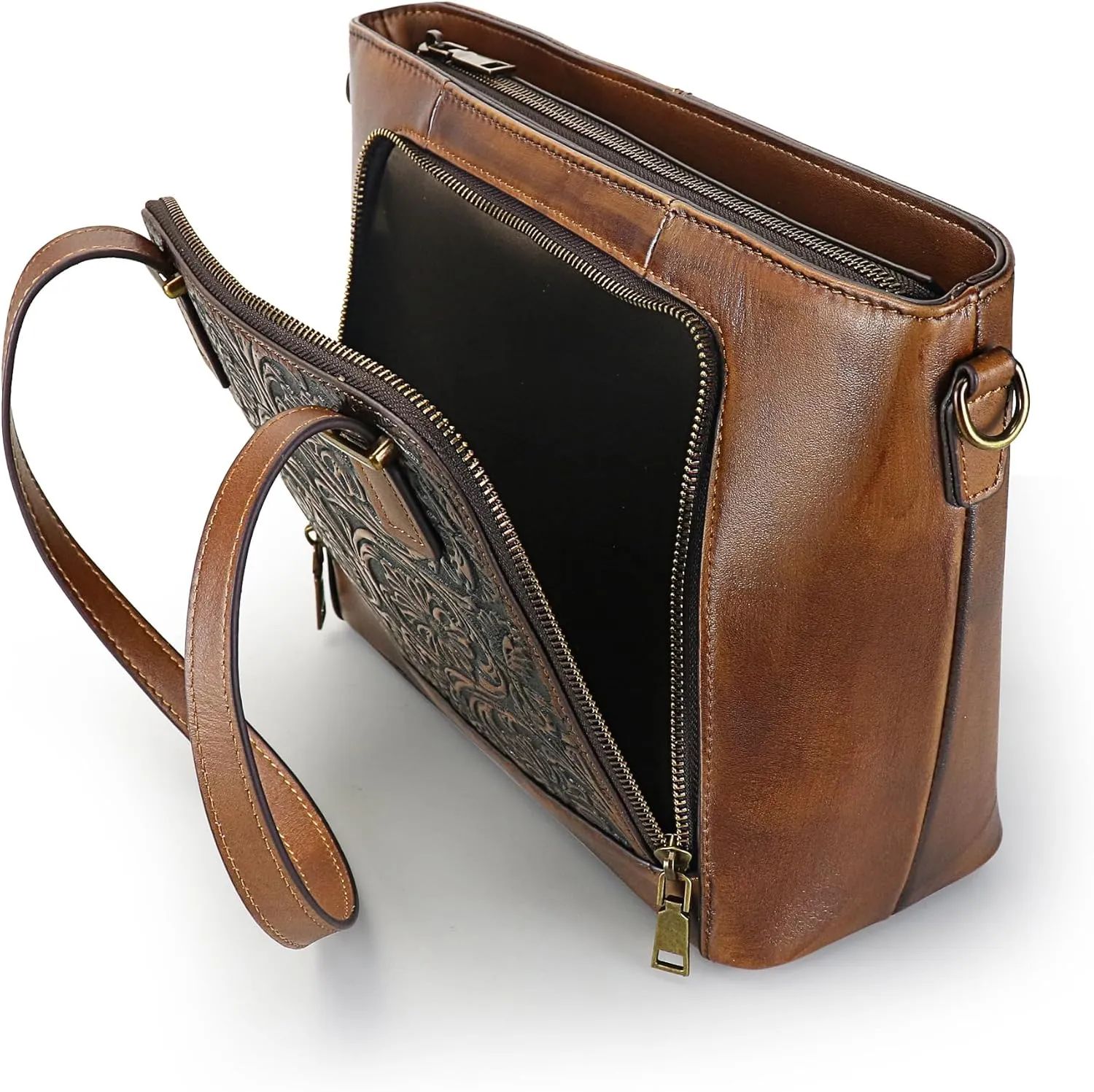 Crossbody Bag for Women Leather Shoulder Bag Top Handle Tote Purses Vintage Satchels Handbag Retro