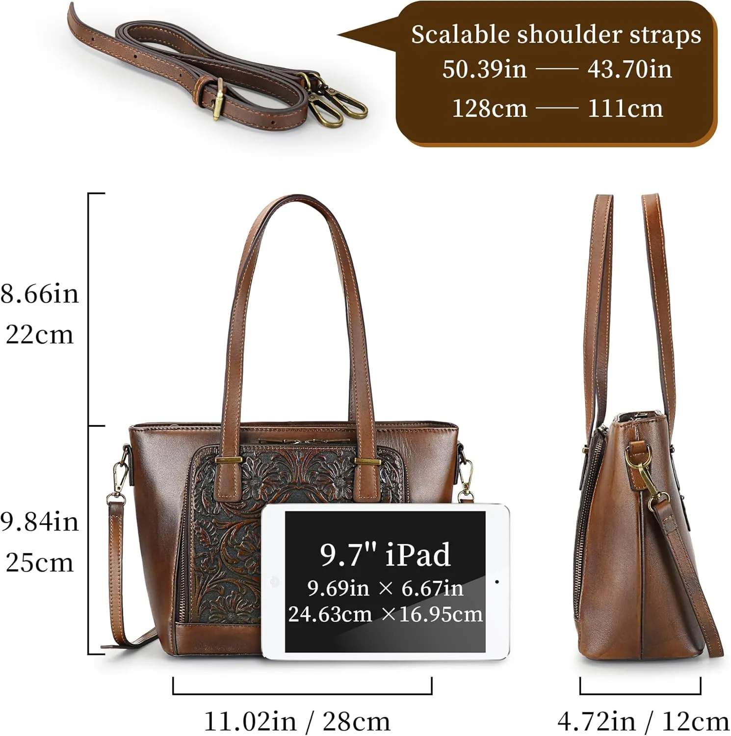 Crossbody Bag for Women Leather Shoulder Bag Top Handle Tote Purses Vintage Satchels Handbag Retro