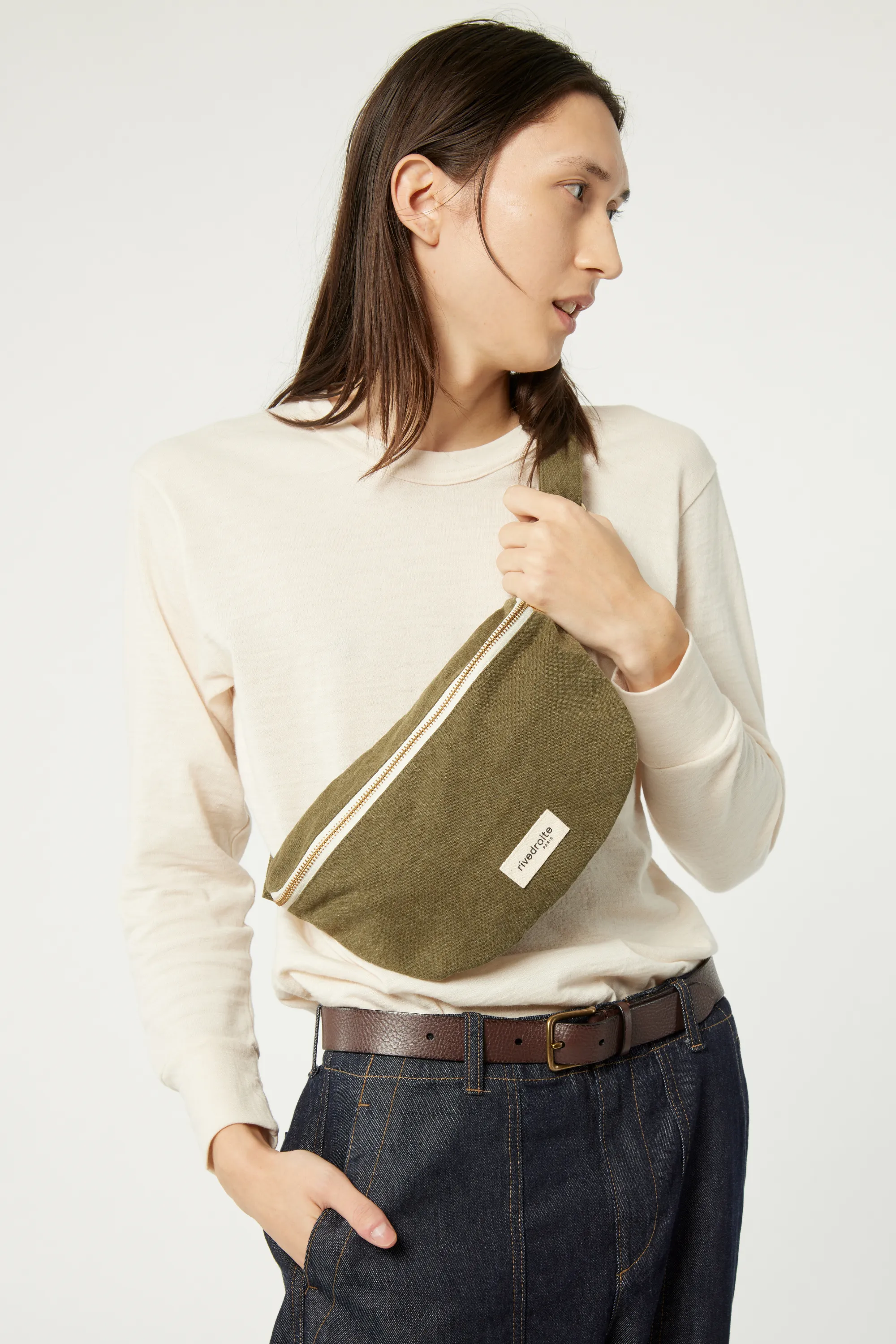 Custine the waist bag - Recycled cotton Military Green