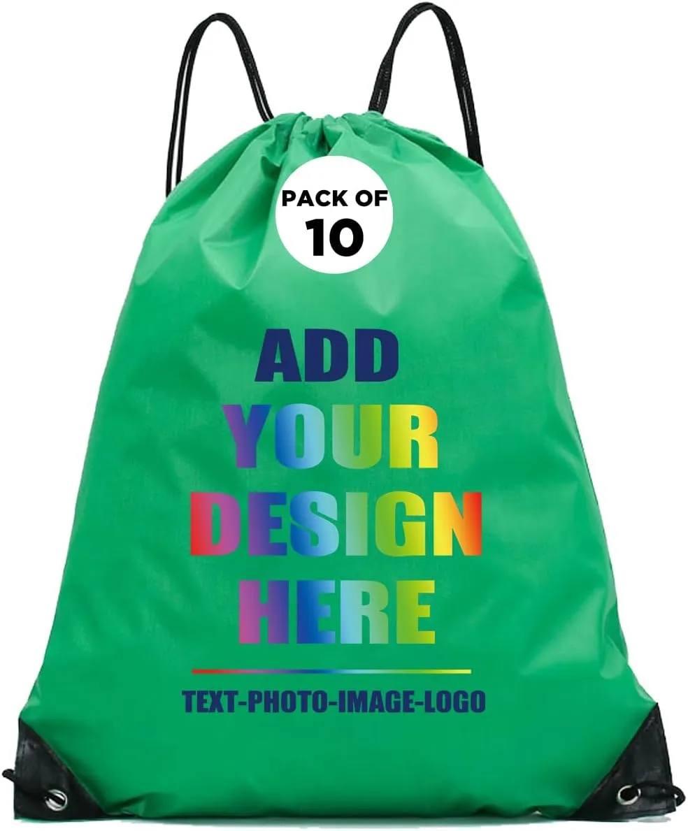 Custom Drawstring Backpacks With Logo Photo Name Personalized Football Bag Gifts Sport Cinch Gym Bag (10, Mixed color), ordinary
