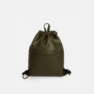 Custom Leather Drawstring Backpack