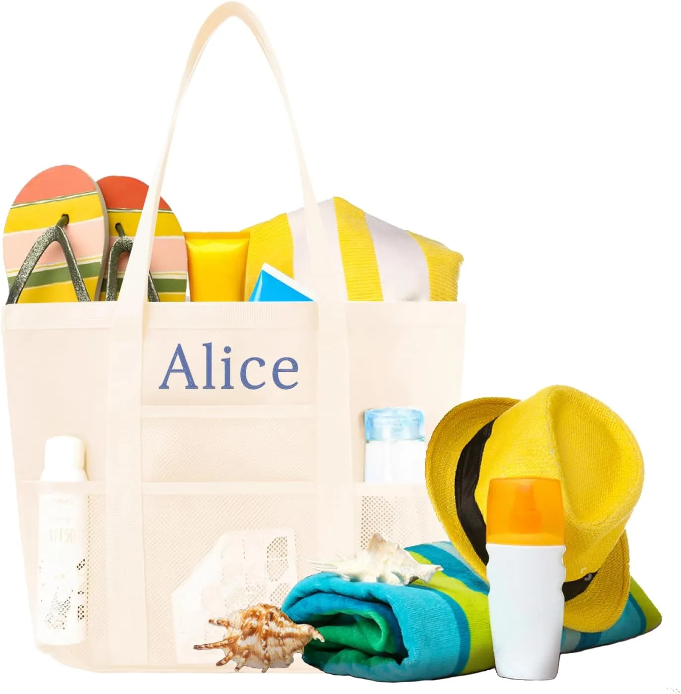 Custom Mesh Beach Bag Embroidered Name,Tote Bag for Women,Girls Pool Tote,Travel tote Bags,Custom Corporate Events